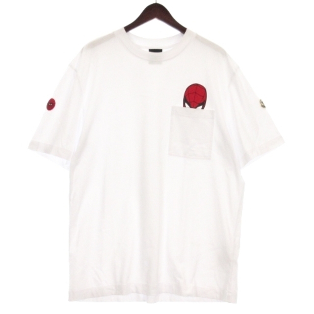 モンクレール × スパイダーマン 22年 Tシャツ 半袖 プリント ホワイト L
