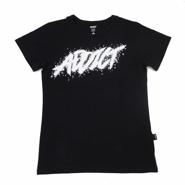 ADDICT(アディクト)のADDICT アディクト スプレーペイント 半袖 Tシャツ ブラック S メンズのトップス(Tシャツ/カットソー(七分/長袖))の商品写真