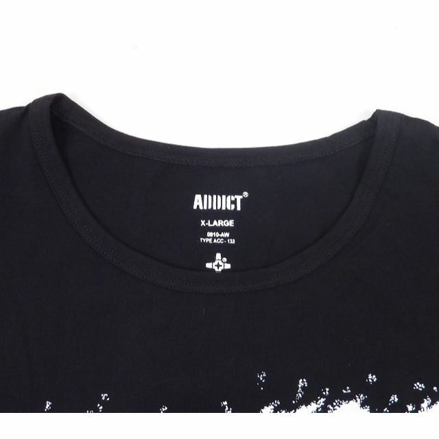 ADDICT(アディクト)のADDICT アディクト スプレーペイント 半袖 Tシャツ ブラック S メンズのトップス(Tシャツ/カットソー(七分/長袖))の商品写真