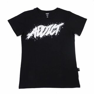 アディクト(ADDICT)のADDICT アディクト スプレーペイント 半袖 Tシャツ ブラック S(Tシャツ/カットソー(七分/長袖))