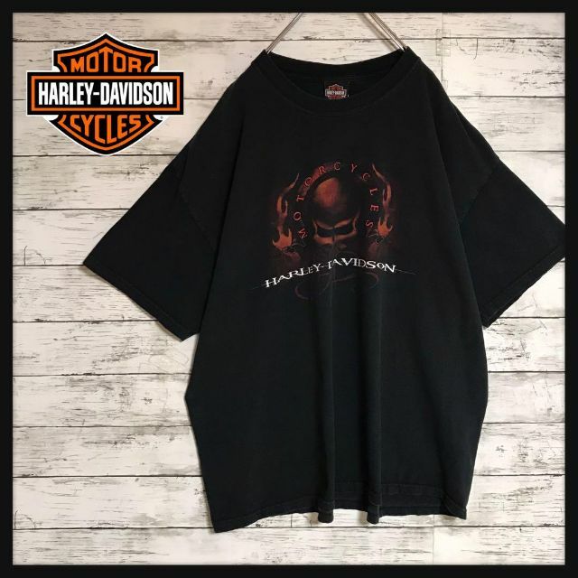 Harley Davidson(ハーレーダビッドソン)の【オーバーサイズ】ハーレーダビッドソン　裏表ビッグプリントTシャツ　黒Ｈ460 メンズのトップス(Tシャツ/カットソー(半袖/袖なし))の商品写真