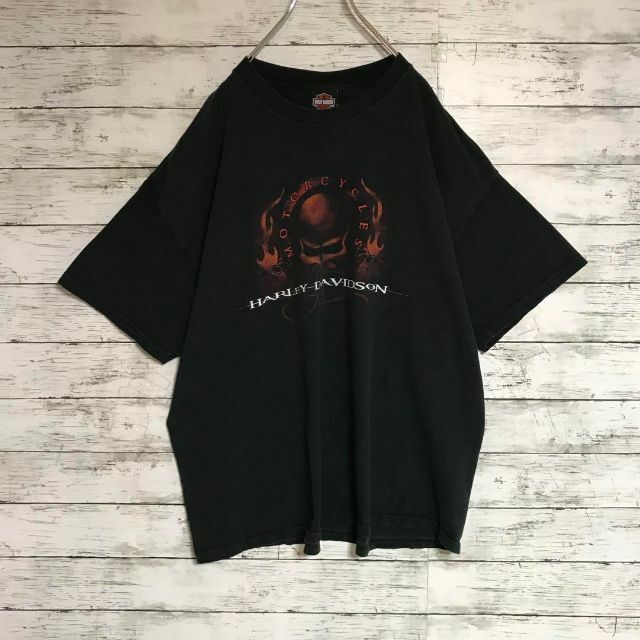 Harley Davidson(ハーレーダビッドソン)の【オーバーサイズ】ハーレーダビッドソン　裏表ビッグプリントTシャツ　黒Ｈ460 メンズのトップス(Tシャツ/カットソー(半袖/袖なし))の商品写真