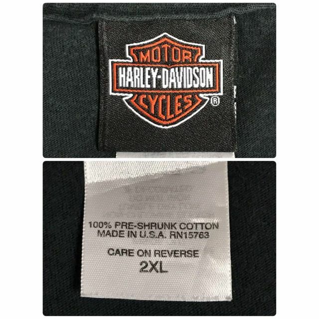 Harley Davidson(ハーレーダビッドソン)の【オーバーサイズ】ハーレーダビッドソン　裏表ビッグプリントTシャツ　黒Ｈ460 メンズのトップス(Tシャツ/カットソー(半袖/袖なし))の商品写真