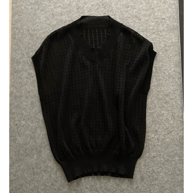 今日限定　新品！サマーニット　黒   レディースのトップス(シャツ/ブラウス(半袖/袖なし))の商品写真
