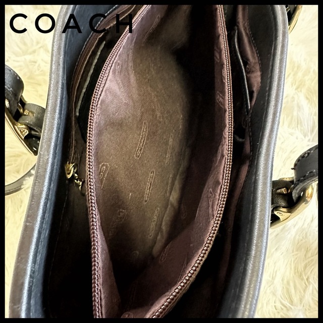 【美品！】COACH レザーミニトートバッグ　ショルダーバッグ　ブラック　レザー 8