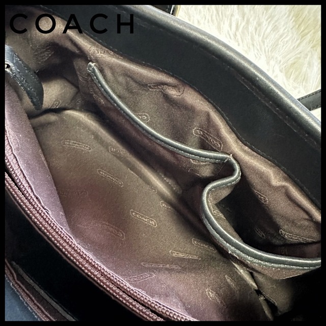 【美品！】COACH レザーミニトートバッグ　ショルダーバッグ　ブラック　レザー 7