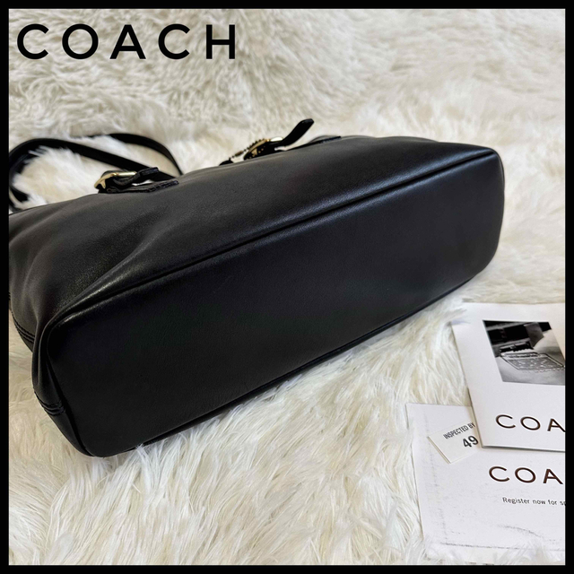 【美品！】COACH レザーミニトートバッグ　ショルダーバッグ　ブラック　レザー 2