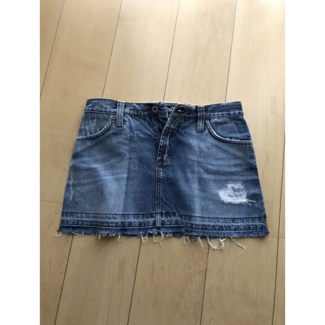 D&G クラッシュ加工デニムスカート - ミニスカート
