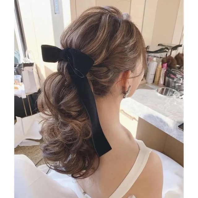 ウェディング　結婚式　ベロアリボン　ベルベットリボン　25mm 1M レディースのヘアアクセサリー(その他)の商品写真