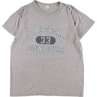 チャンピオン(Champion)の古着 80年代 チャンピオン Champion トリコタグ NFL DALLAS COWBOYS ダラスカウボーイズ 3連プリント プリントTシャツ USA製 メンズL ヴィンテージ /eaa343858(Tシャツ/カットソー(半袖/袖なし))