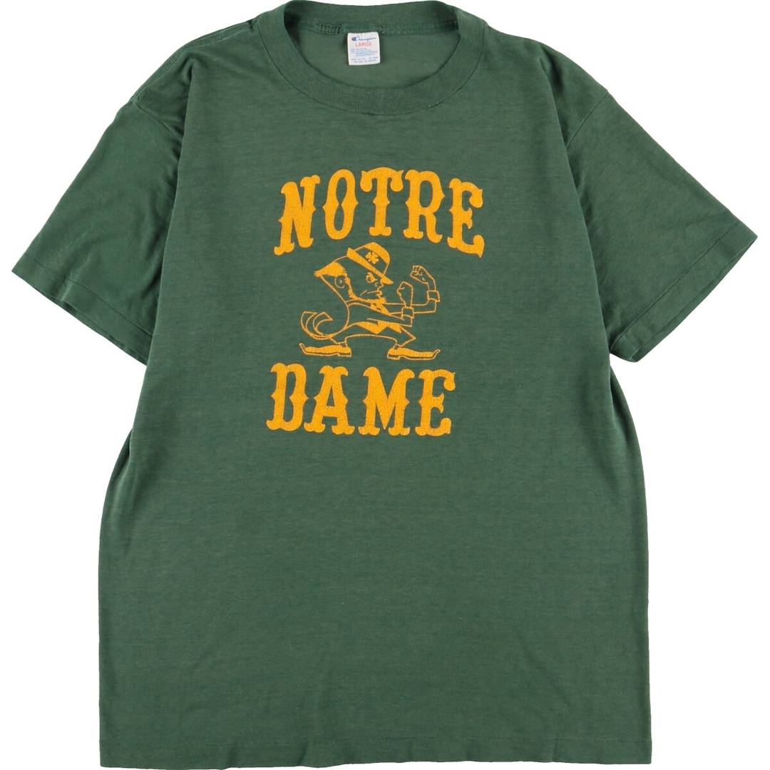 80年代 チャンピオン Champion トリコタグ NORTLE DAME ノートルダム大学 ファイティングアイリッシュ カレッジTシャツ USA製 メンズM ヴィンテージ /eaa346087