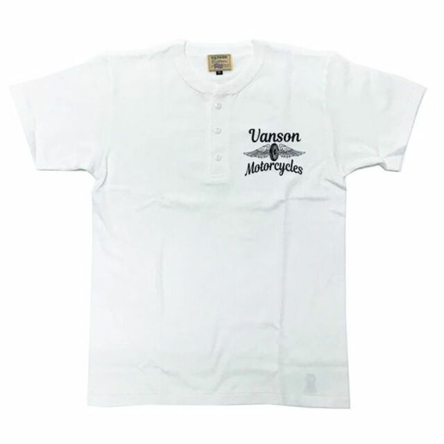 VANSON(バンソン)の新品 VANSON バンソン ヘンリーネック 半袖 Tシャツ オフホワイト L メンズのトップス(Tシャツ/カットソー(半袖/袖なし))の商品写真