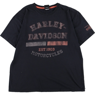 ハーレーダビッドソン(Harley Davidson)の古着 ハーレーダビッドソン Harley-Davidson 両面プリント モーターサイクル バイクTシャツ メンズL /eaa342537(Tシャツ/カットソー(半袖/袖なし))