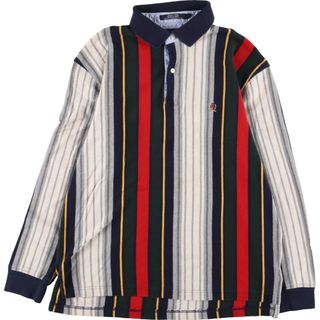 トミーヒルフィガー(TOMMY HILFIGER)の古着 トミーヒルフィガー TOMMY HILFIGER 長袖 ストライプ ポロシャツ メンズM /eaa342464(ポロシャツ)