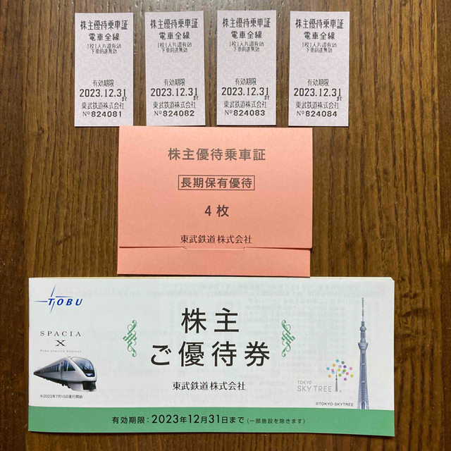 東武鉄道　株主優待乗車証　切符　10枚セット①　～2023年12月31日