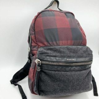 MONCLER - モンクレール リュックサック ブロックチェック レッド
