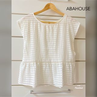 アバハウス(ABAHOUSE)の最終sale⭐︎未使用に近い✦︎アバハウス❤︎シアー ボーダー ペプラムブラウス(シャツ/ブラウス(半袖/袖なし))