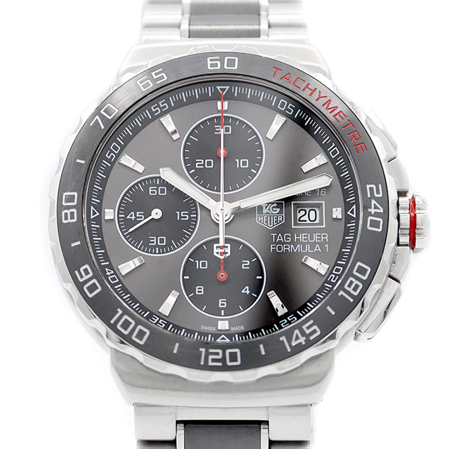 TAG Heuer タグホイヤー フォーミュラ1 CAU2011 BA0873 クロノグラフ デイト タキメーター 200m防水 グレー セラミック SS ステンレス メンズ 自動巻き フォーミュラー1【6ヶ月保証】【腕時計】