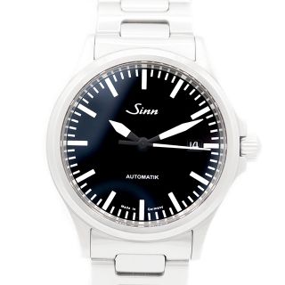 シン(SINN)の内部点検済 SINN ジン 556 デイト 200m防水 黒 ブラック SS ステンレス メンズ 自動巻き【6ヶ月保証】【腕時計】【中古】(腕時計(アナログ))