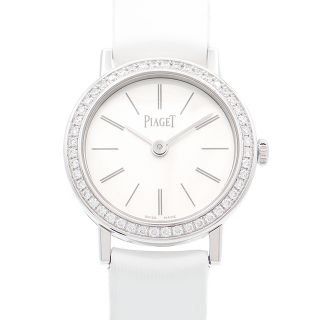 ピアジェ(PIAGET)の電池交換済 PIAGET ピアジェ アルティプラノ P10246 純正ダイヤモンドベゼル シルバー K18WG 金無垢 ホワイトゴールド 純正ベルト 純正尾錠 レディース クォーツ 【6ヶ月保証】【腕時計】【中古】(腕時計)