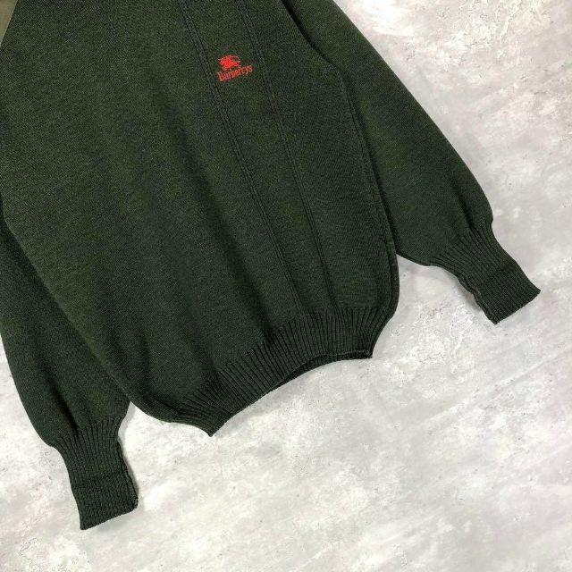 『Burberry's』バーバリーズ (M) レザーパッチコマンドセーター