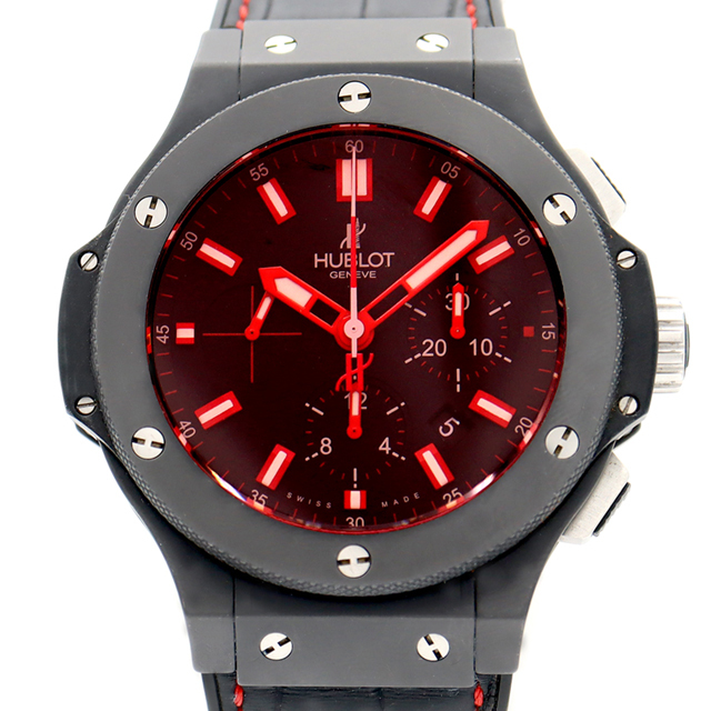 HUBLOT ウブロ ビッグバン レッドマジック 44mm クロノグラフ 301.CI.1123.GR デイト 黒 ブラック Ti チタン セラミック 純正ベルト 純正尾錠 メンズ 自動巻き【6ヶ月保証】【腕時計】