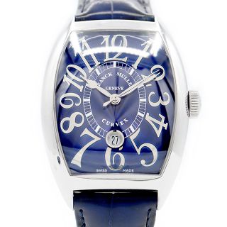 フランクミュラー(FRANCK MULLER)の内部点検済 FRANCK MULLER フランクミュラー トノーカーベックス レリーフ 8880 B SC DT REL デイト 青 ブルー ギョーシェ SS ステンレス 純正ベルト 純正尾錠 メンズ 自動巻き トノウ カーベックス 【6ヶ月保証】【中古】【腕時計】(腕時計(アナログ))