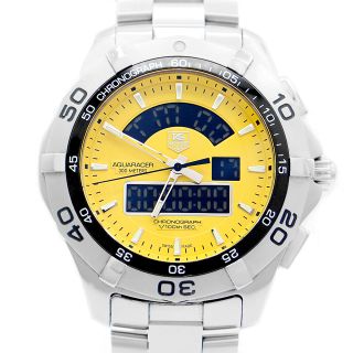 電池交換済 TAG Heuer タグホイヤー アクアレーサー WAF1113 BA0801 300m防水 デイト 紺 ネイビー SS ステンレス メンズ クォーツ【6ヶ月保証】【腕時計】