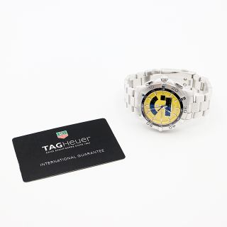 電池交換済 TAG Heuer タグホイヤー アクアレーサー WAF1113 BA0801 300m防水 デイト 紺 ネイビー SS ステンレス メンズ クォーツ【6ヶ月保証】【腕時計】