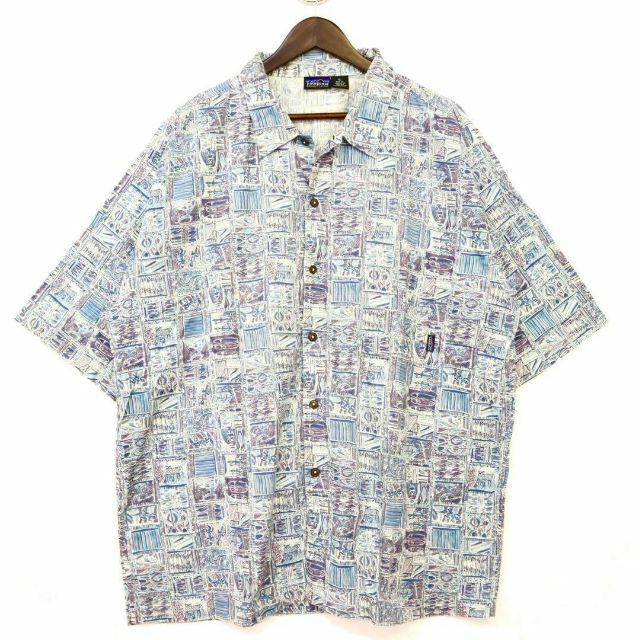 希少】2000年 patagonia ACシャツ 総柄 半袖 - シャツ