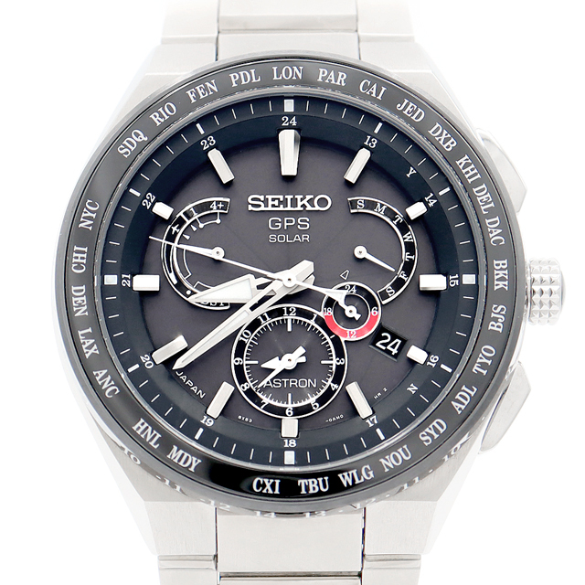 SEIKO セイコー アストロン デュアルタイム GPS SBXB123 8X53-0AV0-2 デイト 黒 ブラック Ti チタン セラミック  メンズ ソーラー電波 クォーツ【6ヶ月保証】【腕時計】【中古】 | フリマアプリ ラクマ