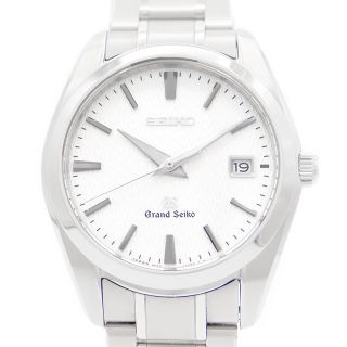 グランドセイコー(Grand Seiko)の電池交換済 SEIKO セイコー グランドセイコー GS 9F62-0AE0 SBGX067 デイト シルバー ギョーシェ チタン メンズ クォーツ 【6ヶ月保証】【腕時計】【中古】(腕時計(アナログ))