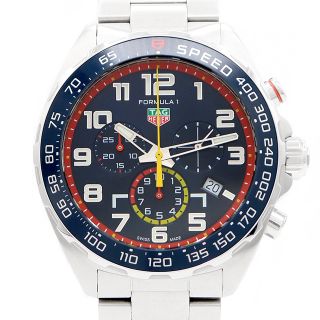 タグホイヤー(TAG Heuer)の電池交換済 TAG Heuer タグホイヤー フォーミュラ1 クロノグラフ CAZ101AL BA0842 レッドブル レーシング スペシャルエディション デイト 青 ブルー SS ステンレス メンズ クォーツ フォーミュラワン【6ヶ月保証】【腕時計】【中古】(腕時計(アナログ))