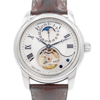 内部点検済 FREDERIQUE CONSTANT フレデリックコンスタント マニュファクチュール ハートビート FC935X4H6 FC-935MC4H6 ムーンフェイズ シルバー SS ステンレス 純正ベルト 純正尾錠 メンズ 自動巻き【6ヶ月保証】【腕時計】