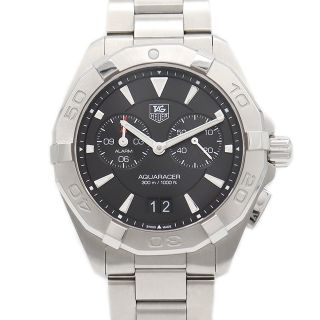 タグホイヤー(TAG Heuer)の電池交換済 TAG Heuer タグホイヤー アクアレーサー アラーム WAY111Z BA0928 300m防水 ビッグデイト スモールセコンド 黒 ブラック SS ステンレス メンズ クォーツ【6ヶ月保証】【腕時計】【中古】(腕時計(アナログ))