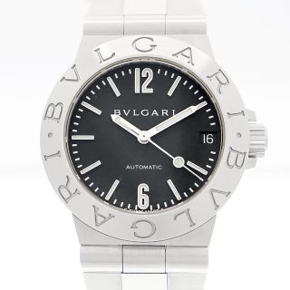 ブルガリ(BVLGARI)のBVLGARI ブルガリ ディアゴノ スポーツ LCV29S デイト 黒 ブラック SS ステンレス レディース 自動巻き【6ヶ月保証】【腕時計】【中古】(腕時計)