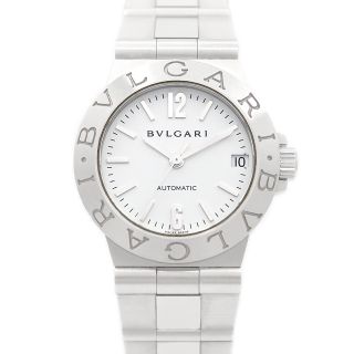 ブルガリ(BVLGARI)のBVLGARI ブルガリ ディアゴノ スポーツ LCV29S デイト 白 ホワイト SS ステンレス レディース 自動巻き 【6ヶ月保証】【腕時計】【中古】(腕時計)