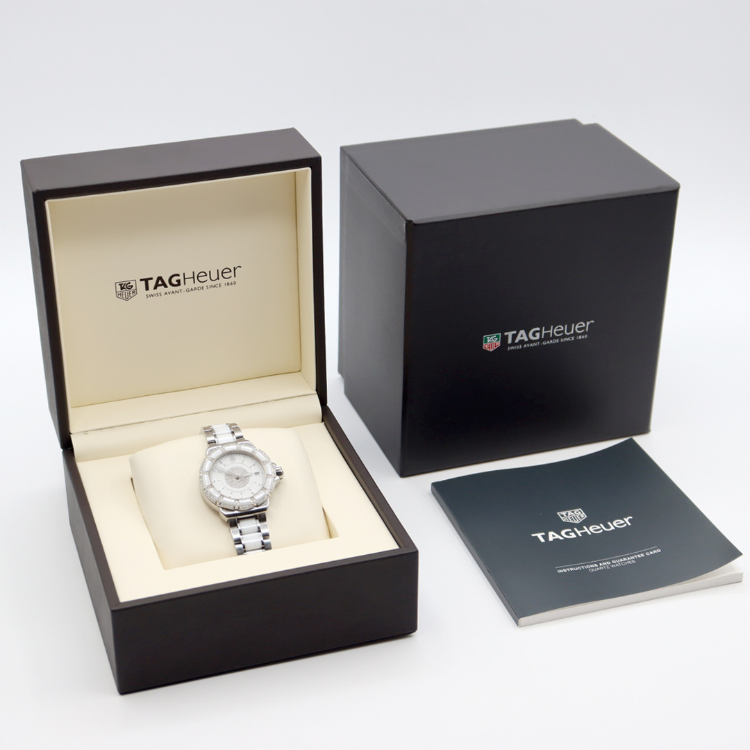 TAG Heuer(タグホイヤー)の電池交換済 TAG Heuer タグホイヤー フォーミュラ1 WAH121D BA0861 純正ダイヤモンド ダイヤベゼル 10Pダイヤ デイト 白 ホワイト セラミック SS ステンレス レディース クォーツ フォーミュラワン【6ヶ月保証】【腕時計】【中古】 レディースのファッション小物(腕時計)の商品写真