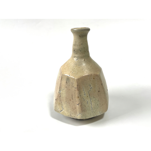作家物 陶芸家 骨董 粉引 面取徳利 花入 花瓶 面取 李朝-
