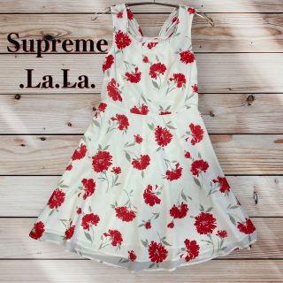 シュープリームララ(Supreme.La.La.)の美品  シュープリームララ  花柄ワンピース　ノースリーブ  M(ミニワンピース)