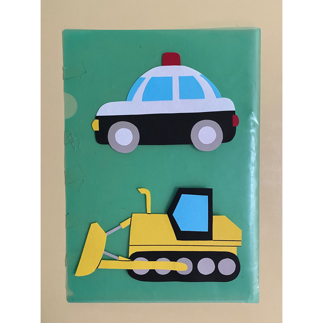 はたらくくるま 働く車 ガーランド 壁面飾り お誕生日おめでとう ハンドメイドの素材/材料(型紙/パターン)の商品写真