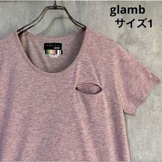 グラム(glamb)のグラム　glamb   Tシャツ　紫　サイズ1   綿50%  ポリエステル(Tシャツ/カットソー(半袖/袖なし))