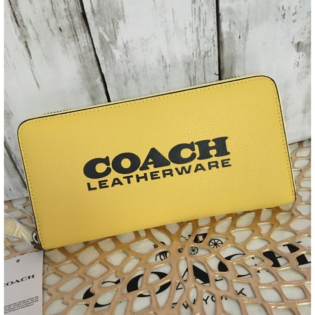 COACH - 新品未使用 COACH コーチ 長財布 ロゴ イエロー 黄色 金運