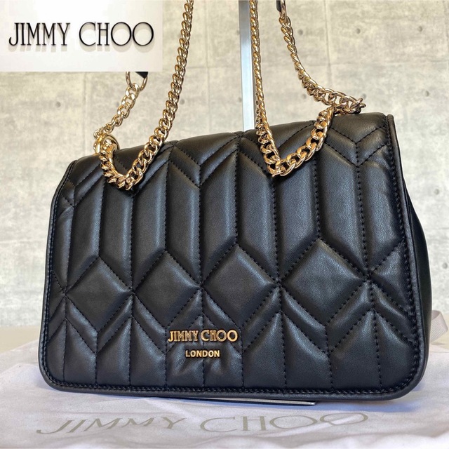 【美品】JIMMY CHOO DIONDRA BELT ブラック 2WAYBAG 2