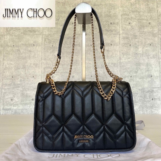 【美品】JIMMY CHOO DIONDRA BELT ブラック 2WAYBAG