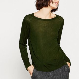 ザラ(ZARA)の【美品】ZARA今季★カーキカットソー(カットソー(長袖/七分))