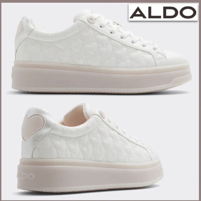 ALDO(アルド)の【ALDO】ハート型キルト地 ★ 厚底スニーカー ★ 5cm レディースの靴/シューズ(スニーカー)の商品写真