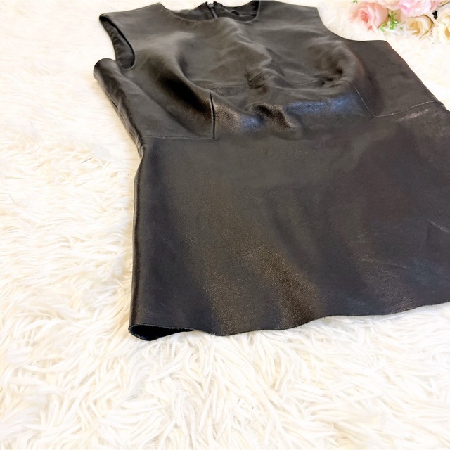 春のコレクション ALEXANDER WANG ベスト ブラウス ラムレザー フリル