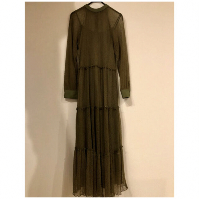 Ameri VINTAGE(アメリヴィンテージ)のAMERI SHIRRING SHEER DRESS レディースのフォーマル/ドレス(ロングドレス)の商品写真