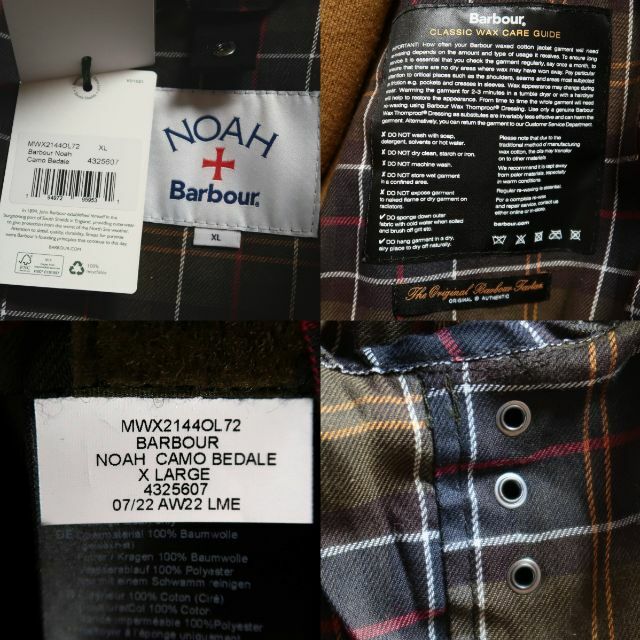 Barbour(バーブァー)のXL 新品 バブアー ノア 迷彩 ビデイル カモ ワックスド ジャケット 緑 メンズのジャケット/アウター(ブルゾン)の商品写真